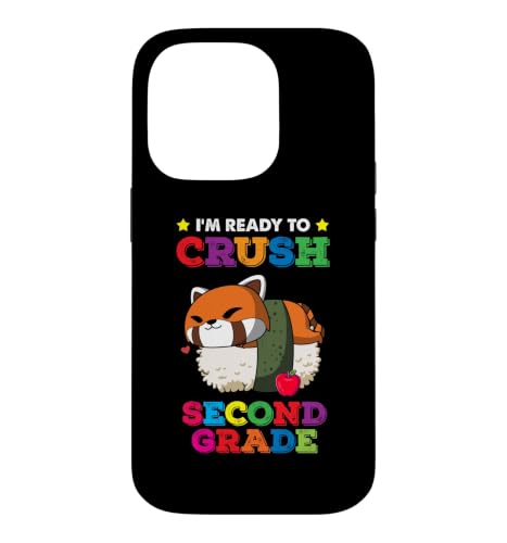 Prêt à écraser des sushis de 2e année Panda Rouge pour la rentrée Scolaire Coque pour iPhone 14 Pro