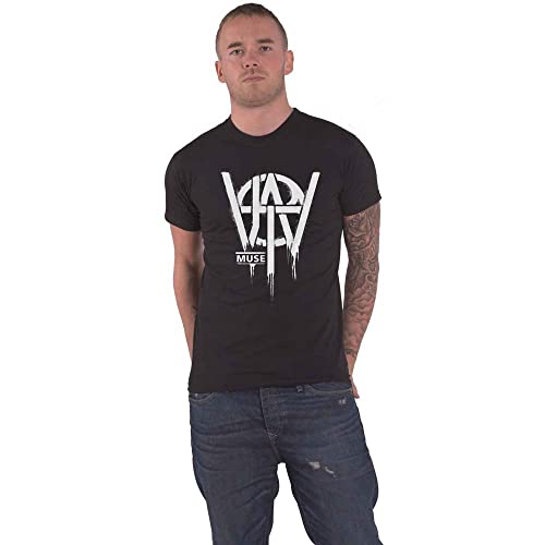 Muse T Shirt Will of The People Stencil Band Logo Nouveau Officiel Homme Noir Size XL