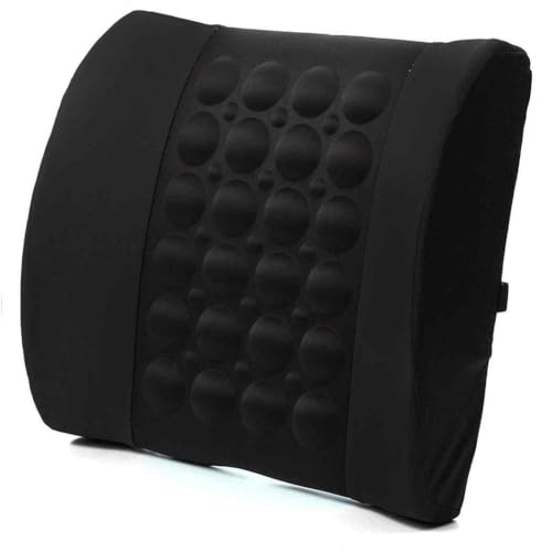 AUTOZOCO Cojín Lumbar de Espuma para Asiento, Cojín Ergonómico para Silla, Respaldo Lumbar de Espuma, Soporte Trasero para Silla de Oficina, Soporte Lumbar, Alivio del Dolor Espalda, Espuma, Negro