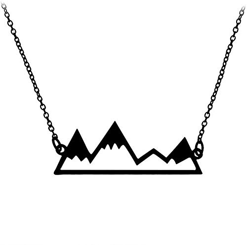 Preisvergleich Produktbild CKAWM Halskette Bergkette Weltkarte Halskette Bergkette Schmuck Natur Wanderer Kletterliebhaber Geschenke Minimalistischer Schmuck