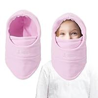 AYPOW Kids Winter Thermal Fleece Balaclava, Multifunctional Windproof Adjustable Face Cover Ski Mask, Warm Fleece Hat Cap Hood Neck Warmer Scarf for Boys Girls Cycling Skating Hiking Outdoor Sports
