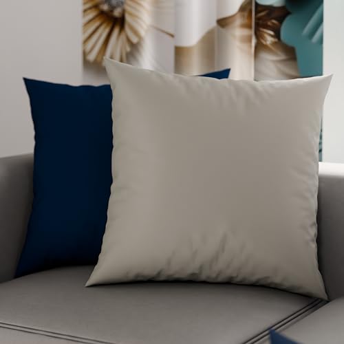 Petti Artesanos Italianos - Par de Fundas de Cojín de Microfibra de 40x40 cm, Cojines Decorativos para Dormitorio, Sofá, Juego de 2 Fundas de Cojín, Funda de Almohada Doble en Gris y Azul