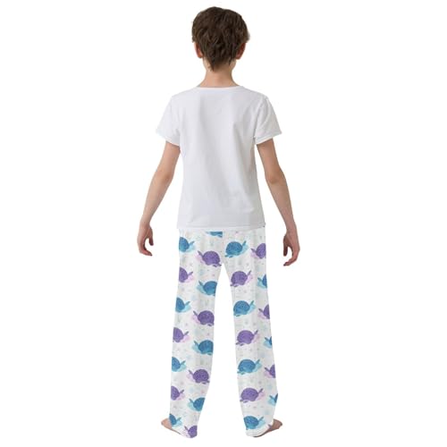 Boys' Pants Blue Purple Turtles Seaweeds Corals Long Bottoms Jogger Pants Elastic Waist Trousers with Pockets S-XL3