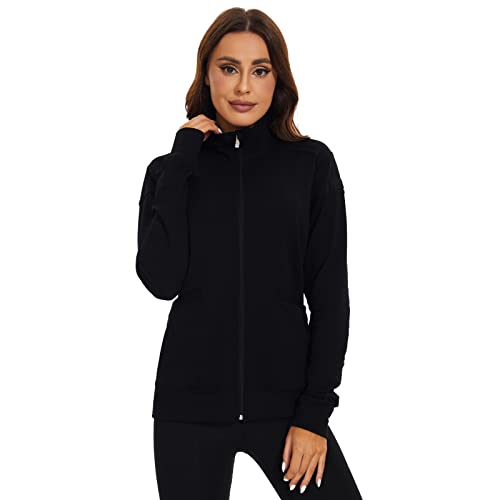 Meanzoo Women's Scrubs Jacket Zip Front Warm-up Jacket