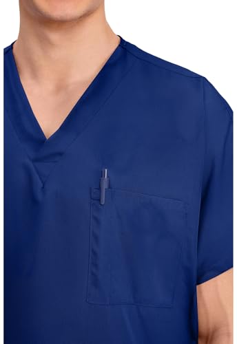 Image of Cherokee Scrubs for Women and Men Unisex V-Neck Tunic Nursing Scrub Top with Chest Pocket, Tuckable Durable Fabric - 4777 | 1 Chest Pocket For Essentials, Traditional Fit, Durable Construction, Comfortable Knit Details, Easy Care, Tuckable Style