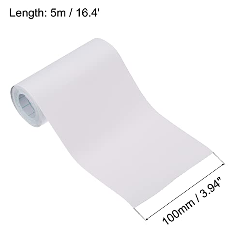 Image of uxcell Waterproof Peel and Stick Decorative Tape Self Adhesive 3.94 inch W x 16.4'L PVC Removable Tape for Wall Edge Matte White