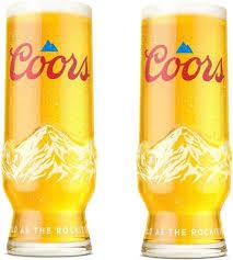 GarageBar | Coors Glasses | Nucleated Beer Glasses | Official Merchandise | Comes with 2X Beer Drip Mats (2, Half Pint/10oz)