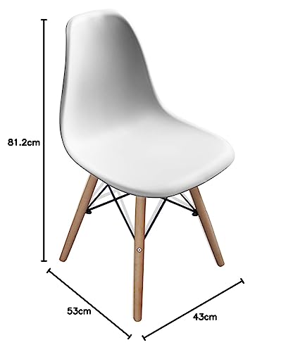 Kit 4 Cadeiras Charles Eames Wood Design Eiffel - BRANCO