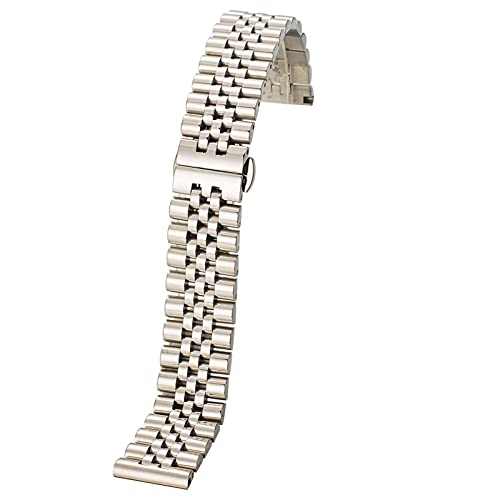 Bracelet de montre 18mm acier inoxydable métal argent avec outil de broche