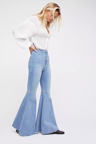 Free People Just Float On Flare Bell Bottom Jeans in Bermondsey Blue Size 264