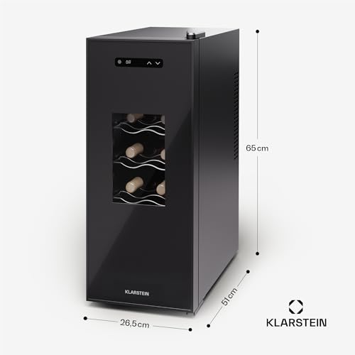 KLARSTEIN Nevera para vino independiente 1 zona, Nevera para vino pequeña con puerta de cristal, Nevera para botellas interior/exterior, 12 botellas - imagen 7