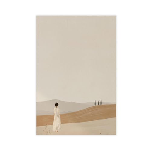 Art mural moderne sur toile désert minimaliste : une élégance artistique haut de gamme