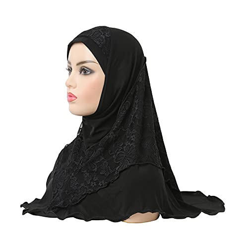 ANKOMINA Women Muslim Hijab Head Wrap Scarf Fashion Lace Head Scarf Headwear Hair Cap Shawl2