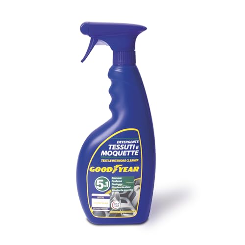 Goodyear Detergente Tessuti E Moquette 750 Ml – Pulitore Interni Auto 5 In 1 Per Sedili, Tappetini E Baule, Rimuove Sporco E Macchie, Igienizza E Ravv