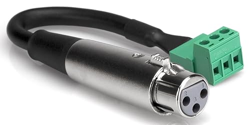 Adaptador Hosa PHX-106F-BULK XLR3F a PHX3M 6 pulgadas miniatura 1