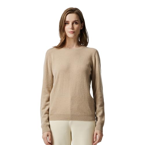 Image of EURKEA Women's Crewneck 100% Cashmere Sweater, Cozy Pullover Winter Top for Women, Gift Ready
