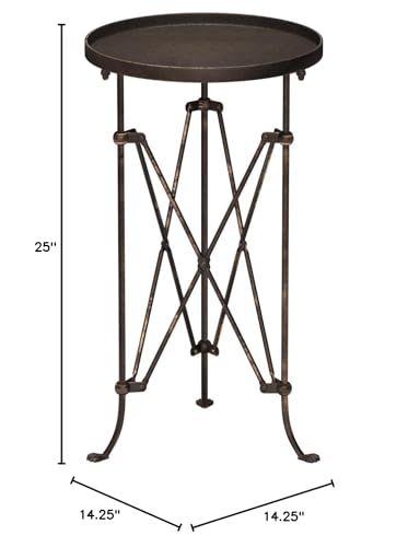 Creative Co-Op Round Bronze Metal Accent Table