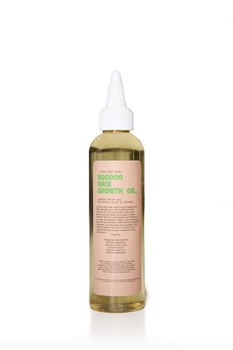 Voodoo Hair Growth Oil – Infused with Rosemary, Lemongrass, Grapeseed & Castor Oil for Hair Growth, Scalp Itchiness & Dry Scalp – 4 Fl Oz – All Hair Types