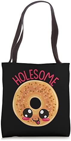 Holesome Healthy Bagel Lover Quote Tote Bag