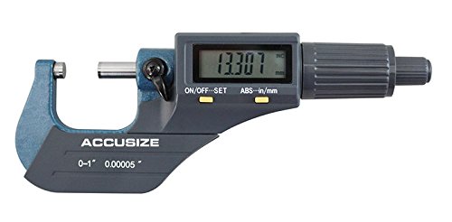 Accusize Industrial Tools 0-1''/0-25 Mm By 0.00005''/0.001 Mm 2 Key Electronic Digital Outside Micrometer, Metric/Imperial, Md71-0001 #TOP2