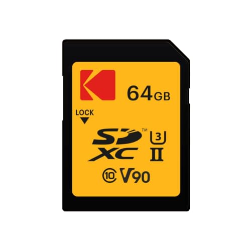 Image of Kodak 64GB UHS-II U3 V90 Ultra Pro SDXC Memory Card - Up to 300MB /s Read Speed and 270MB /s Write Speed | Up to 300MB /s read, Up to 270MB /s write, UHS-II, V90, U3
