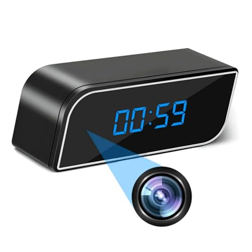 MENDUNER Reloj con Cámara WiFi 4K, Cámara de Seguridad Inalámbrica para Interiores, Pantalla LED de Hora y Detección de Movimiento, para Vigilancia del Hogar y Visión Nocturna