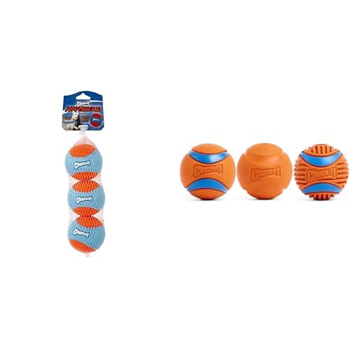 Chuckit Dog Ball Bundle - Amphibious Fetch Balls Interactive Fetch Medley Medium 2 5-inch Set of 6 Balls