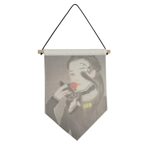 Bannière chat noir style chinois pour creer un coin zen dans votre salon