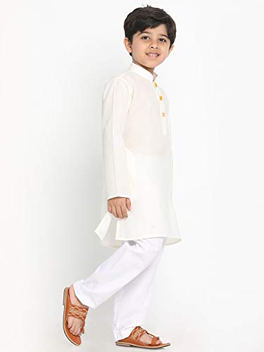 Image of JBN Creation Boys Cotton Blend Kurta Pyjama Set - Ethnic Elegance for Festivals | Comfortable Classic Collar Full Sleeves Kurta for Kids