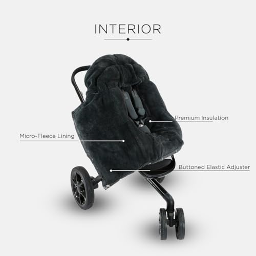 Image of 7AM Enfant Stroller Blanket 212 - Adjustable Baby Car Seat Zipped Blanket for Babies Winter, Unisex Multi Purpose Fleece Lined Warm Hooded Toddler Footmuff Water Repellent | (6M - 4T)