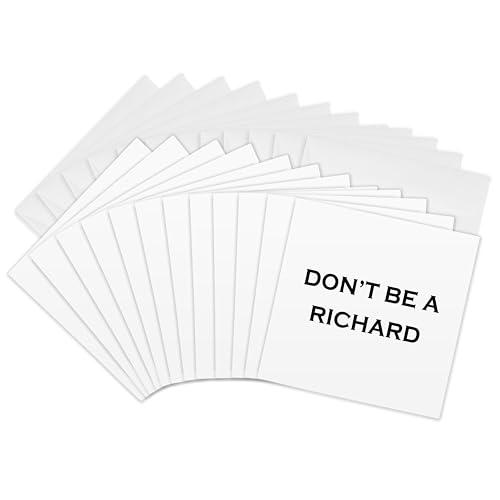 Cartes de vœux 3dRose Don't Be A Richard lot de 12 grand format carré