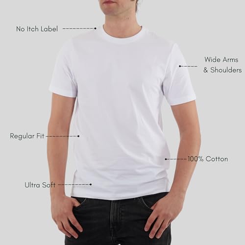Max Sense Men's Basic Regular Fit T-Shirt Cotton Super Soft Fitted Crewneck Tee Short Sleeve Casual Solid Shirt 5