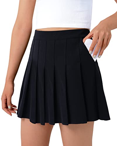 SANGTREE Women Girls Pleated Skirts with Shorts, Elastic Waist Uniform Plus Size Tennis Casual Skirt, 2 Years - US 4XL2