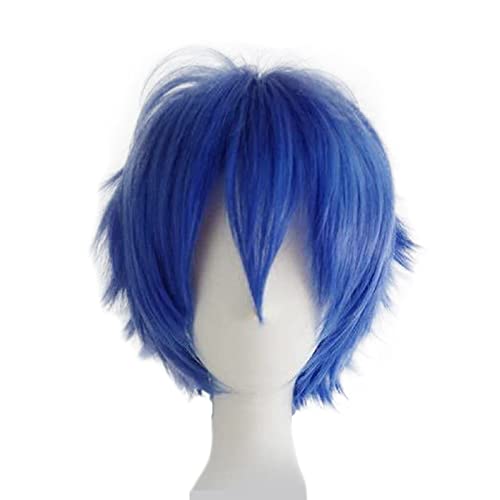 Gairyan Short Blue Wig Cosplay Wig Unisex Anime Cosplay Wigs for Women/Men Straight Fluffy Wig Costume Theme Party Fancy Dress Wigs Halloween Wig Comic-Con Costumes Accessories - Image 2