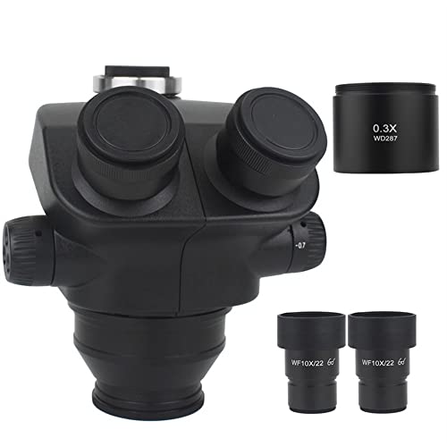Microscope 7X-45X 7X-50X Stereo Microscope Trinocular Microscope Head WF10X/22mm Eyepiece Rubber Eye-Guards Microscope Accessories(with 0.3X)