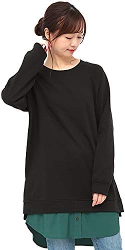 Amazon Co Jp チチカカ スウェットレイヤード チュニック ワンピース レディース Free ブラック 服 ファッション小物