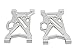ATOPRC Lower Front and Rear alu Control arms for Losi Desert XL/XL-E/2.0 (Silver)