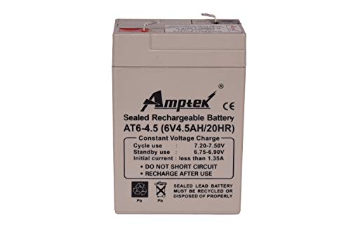 Amptek AT6-4.5 6V 4.5AH SMF/VRLA Battery | Sealed Lead Acid Batte...
