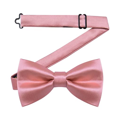 Image of YourTies Bow Ties for Men Pretied Bowties Solid Color Satin Bow Tie Formal Business Tuxedo Wedding Party Prom
