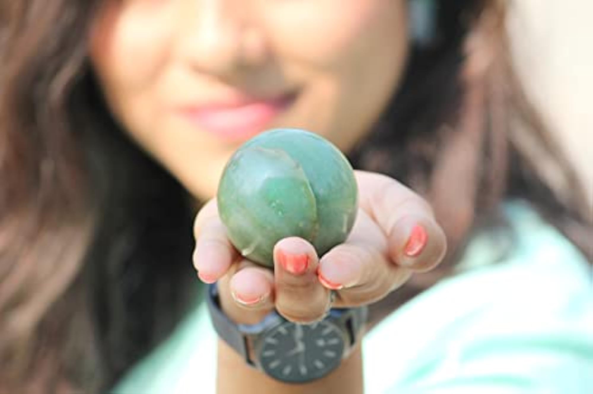 Jet Green Aventurine Hand Carved Crystal Ball Sphere, Healing