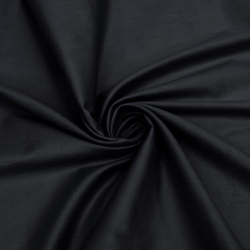 Homiest Pure Cotton Fabric by The Yard 1 Yard x 60 Inch Black Cotton Broadcloth Fabric Soft & Breathable Suitable for Quilting Backing Lining Embroidery Sewing Apparel Cloth Craft
