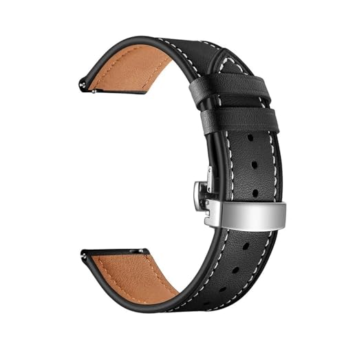 [SRMVRNKNNK] Fit For GTS/4/2/2e/3/GTS2 Mini/GTR 42mm/GTR2/3/Pro 4 Stratos���U�[�E�H�b�`�u���X���b�g�ɓK��(Silver button black,20mm)