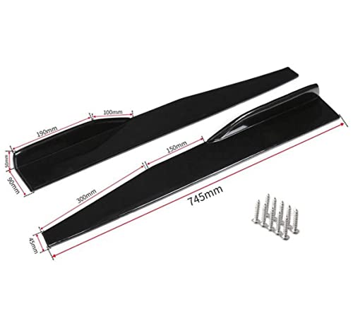 Image of 2PC /Set 75cm Side Skirt Splitter Rocker Splitters Diffuser Winglet Wings Bumper Kit Side Bumper Lip Splitter Bumper Splitter Spoiler Universal for All Cars Stylish
