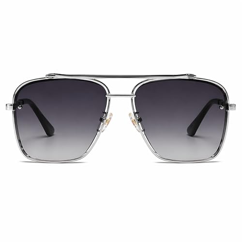 Image of Dervin UV Protected Driving Pilot Gradient Square Metal Body Sunglasses for Men and Women