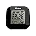 Mebus digitaler Funkwecker mit Thermometer, Datumsanzeige und Beleuchtung, Snooze-Funtion, Material: Kunststoff, Farbe: Schwarz, Modell: 51510, 8 x 8,5 x 1,8 cm