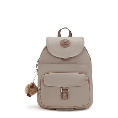 Kipling Women's Queenie Backpack, Adjustable Backpack Straps, Monkey Keychain, Key Clasp, Top Carry Handle