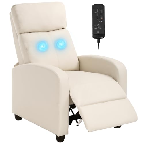 The 20 Best Massage Chair for Tall Person: Ultimate Comfort and Support Guide 14 FDW Recliner Chair Massage Chair Reading Chair Reclining Sofa Home Theater Seating with Lumbar Support Massage and Padded Backrest for Living Room and Bedroom (Leather, Beige)