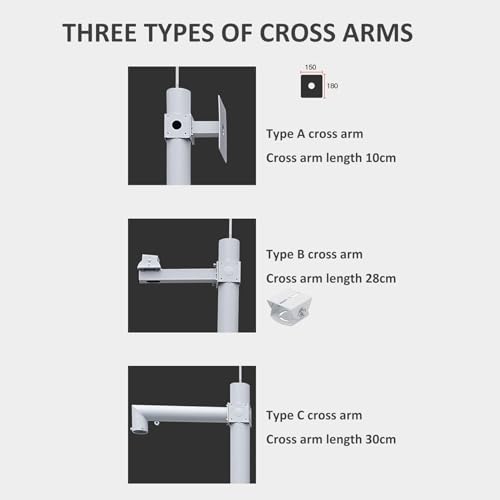 Verzinkter Stahl-Kameramast für den Außenbereich, Verlängerungsstange für Kameras, robuste Halterung für Überwachungskameras im Außenbereich – wetterfester Metall-Bodenständer für Überwachun