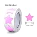 Pink Star Stickers Roll 1 Inch Self-Adhesive Stars Labels Waterproof Removable for Children Teacher Business 500 PCS