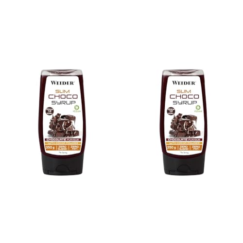 Weider Slim Sirope Vegano, Sabor de Chocolate -350 g (Paquete de 2)